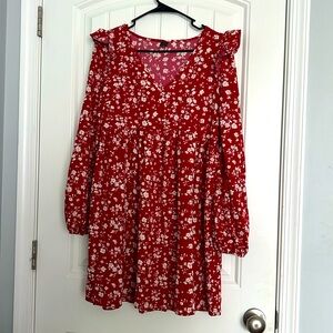 Red floral dress
